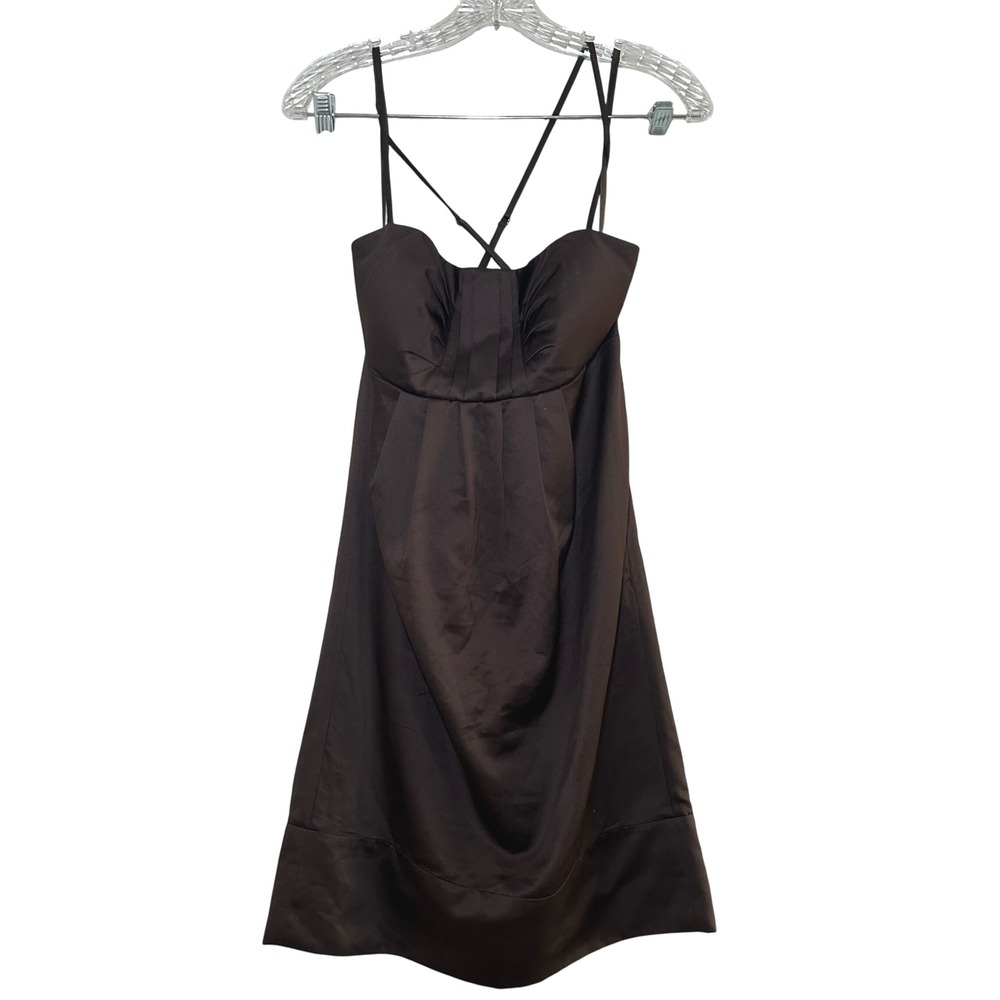 BCBG Paris Brown Dress Sleeveless Fit Flare Cocktail Party Event‎ y2k Size 8